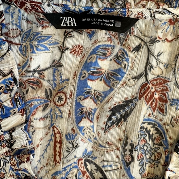 Zara Long Sleeve Paisley Floral Boho Dress - Picture 6 of 7